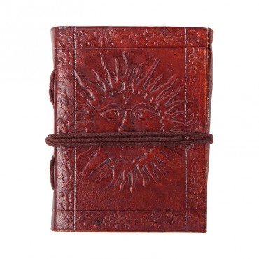 Small Wrapped Peacock Embossed Leather Note Book 3x4