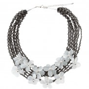Acrylic Flower Chains Statement Necklace