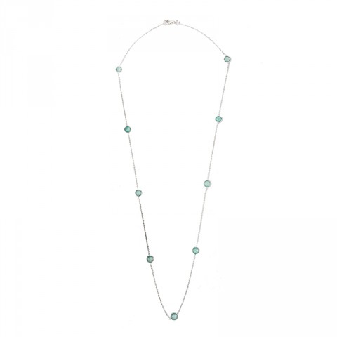 Aqua Chalcedony Scattered Stone Necklace