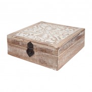 Leaves Carved Wooden Box