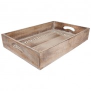 Large Tray with Floral Carving