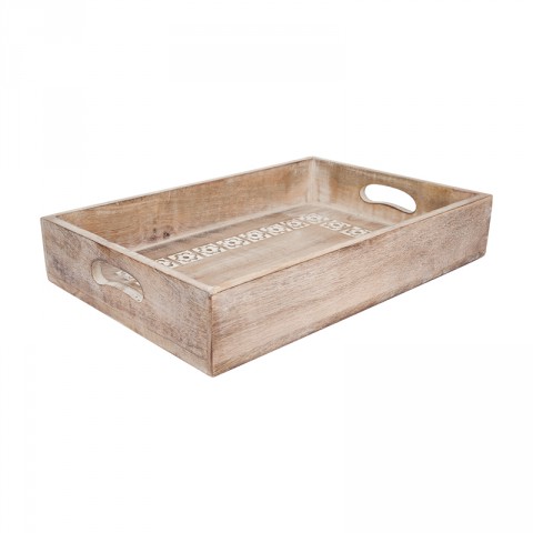 Medium Tray with Floral Carving