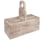 Cutlery Box with Floral Carving