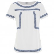 High Discount Della Contrast Embroidered Tee