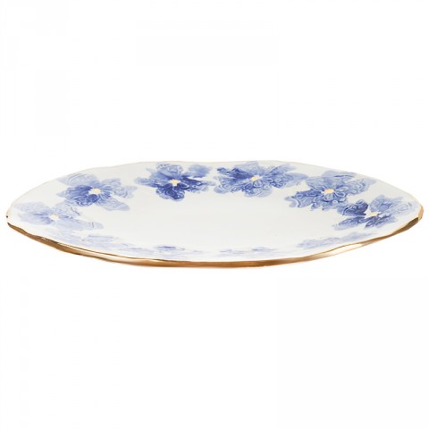 Floral Platter With Gold Edge