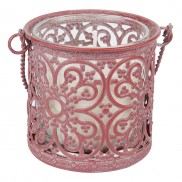 Red Metal Votive Filled Candle 