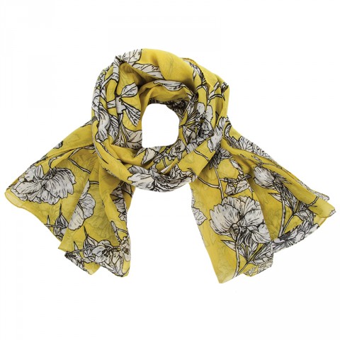 Judith Outlined Flower Scarf